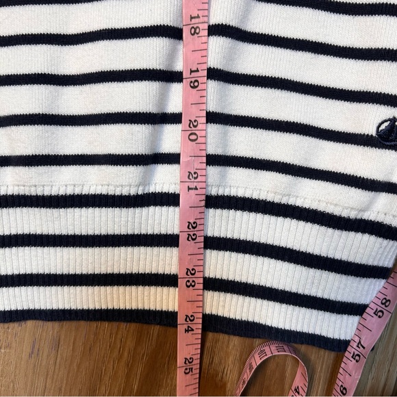 Petite Bateau striped crew neck sweater size large Parisian nautical preppy - Picture 9 of 9